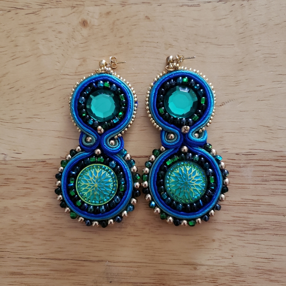 "Ivy Bling" dangle soutache earrings